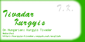 tivadar kurgyis business card